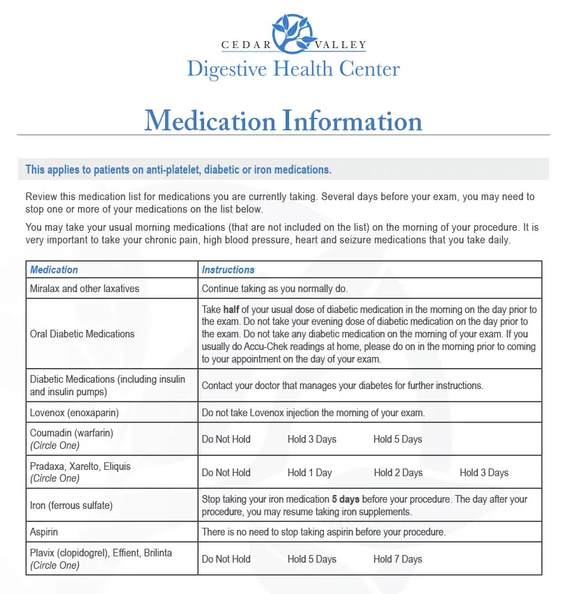 Colonoscopy Prep Instructions - Medical Information
